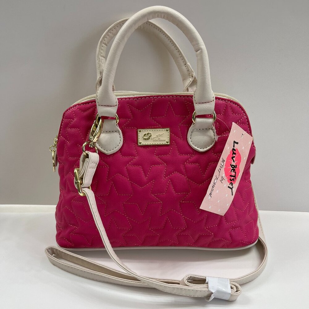 Betsey Johnson - LUV Mini Dome in Fuchsia & White - NWT - Picture 3 of 8